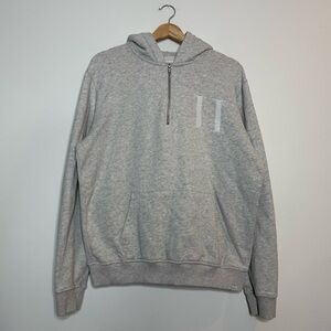 Les Deux Encore Half Zip Hoodie in grey size small